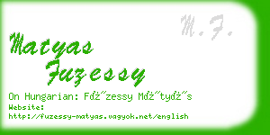 matyas fuzessy business card